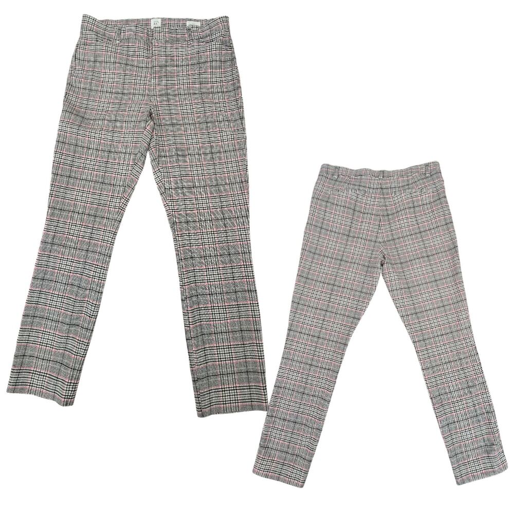 GAP Signature Skinny Ankle Pants Womens 10 Gray Plaid Stretch